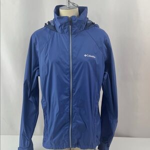 Columbia Vibrant Blue Outdoor Lightweight Windbreaker Velcro Cuffs Size XL